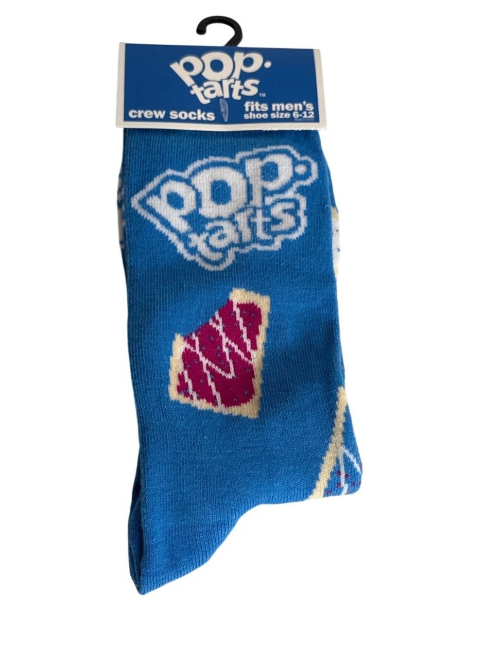 Pop-Tarts Crew Socks Mens 6-12 Blue Breakfast Food Novelty Y2K New